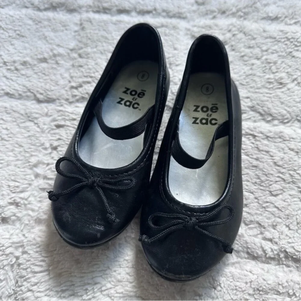 Zoe & Zac | Textured Ballerinas with Bow Accent Dress Shoes | Size 8